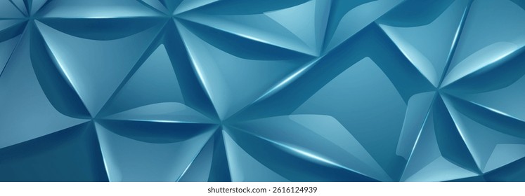 Abstract geometric dark blue vector illustration featuring interconnected polygons and triangles with smooth gradients and sharp edges, creating a futuristic and dynamic design.