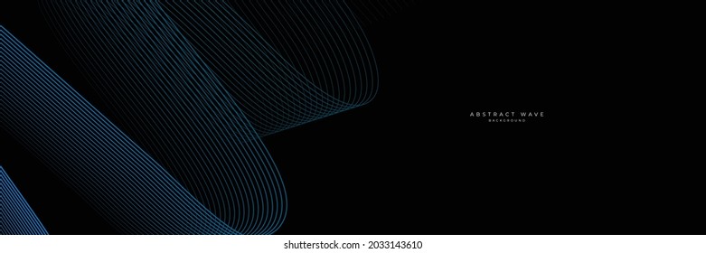 Abstract geometric dark blue wide banner layout design. Dark modern navy blue wide banner background with geometric shapes decration