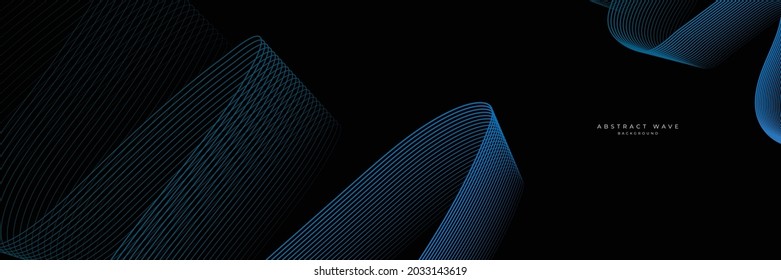 Abstract geometric dark blue wide banner layout design. Dark modern navy blue wide banner background with geometric shapes decration