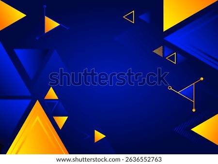 abstract geometric dark blue and yellow background with triangles