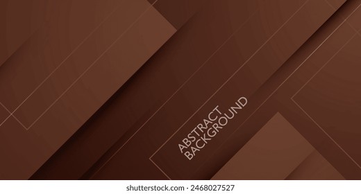 Abstract geometric dark brown background with simple square overlap shape and shadow. Trendy 3d design. Modern background with papercut concept. Eps10 vector