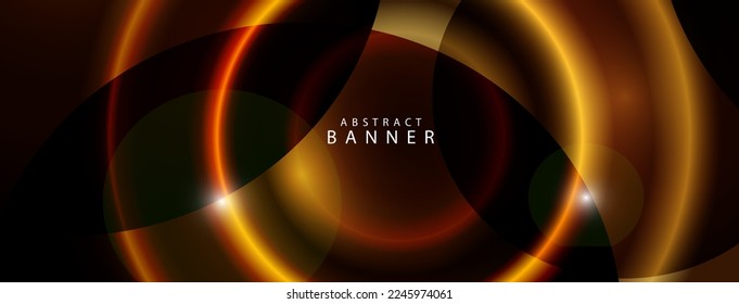 Abstract geometric dark circular shiny light concept design background