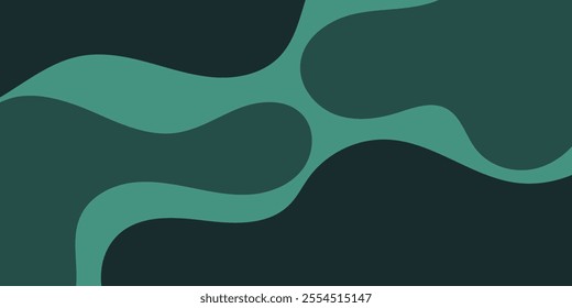 abstract geometric dark green liquid and fluid, background with wave with copy space, background geometric design of trendy Memphis 80s-90s style