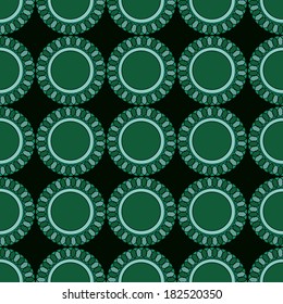 Abstract geometric dark green seamless pattern