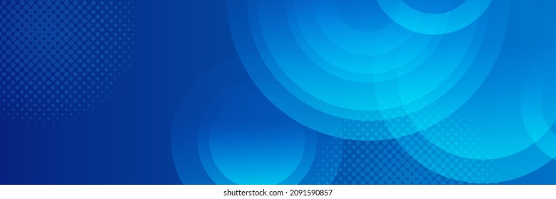 Abstract geometric dark navy blue banner background. Digital technology business 3D presentation abstract background. Abstract blue banner with gradient shapes