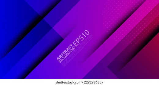 Abstract geometric dark purple and blue gradient background with shadow lines. Dynamic shapes composition.cool design cover product.Eps10 vector