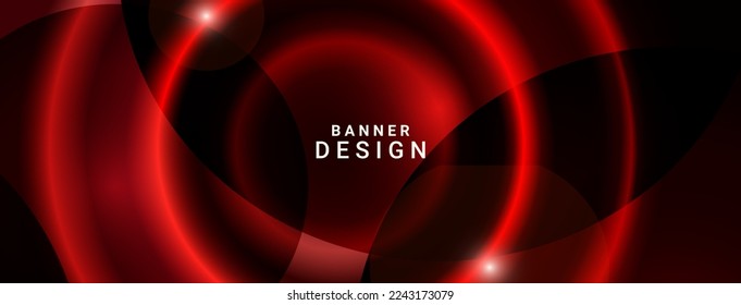Abstract geometric dark red circular glossy colorful illustration design background