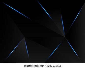 Resumen oscuridad geométrica ilustración concepto negro ilustración líneas móviles azules fondo de diseño