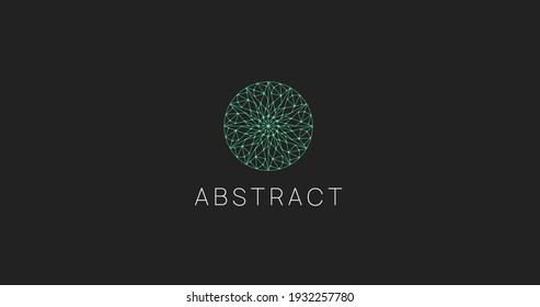 Abstract geometric data science logo icon. Polygonal logotype.