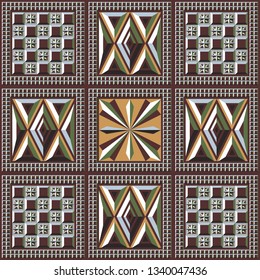 Abstract geometric decorative background (texture, pattern). Suitable for textile, wallpaper, wrapping, tile, web. Vector illustration.