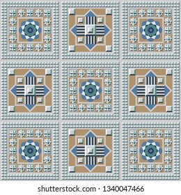 Abstract geometric decorative background (texture, pattern). Suitable for textile, wallpaper, wrapping, tile, web. Vector illustration.