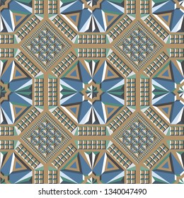 Abstract geometric decorative background (texture, pattern). Suitable for textile, wallpaper, wrapping, tile, web. Vector illustration.