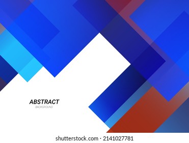 Resumen de diseño de color azul y rojo de decoración geométrica vector de fondo colorido
