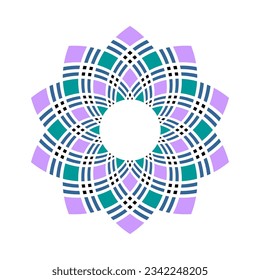Abstract Geometric Decorative Circle Radial Pattern. Vector Art.