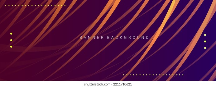 Resumen de líneas de flujo decorativas geométricas diseño de color banner vectorial