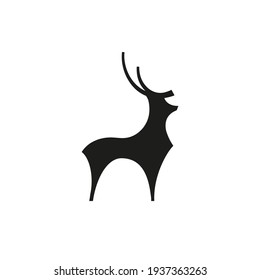 Abstract geometric deer logo isolated on white background. Symbol for your business. Simple flat design. Vector illustration.