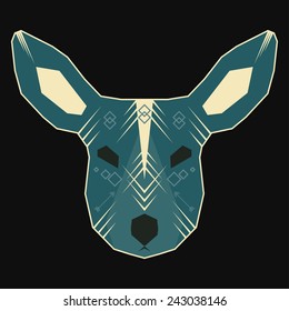 Abstract geometric deer for use in design