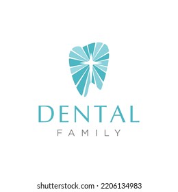 Abstract Geometric Dental Logo Design Template For Non Profit  Community. 