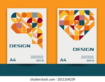 abstract geometric design, a4 cover design, bauhaus design, company profile cover design, annual report, flyer,brochure