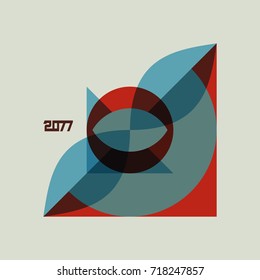 Abstract geometric design. Applicable for banners, placards, posters, flyers. Vector illustration made of various overlapping elements.