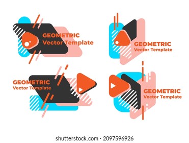 Abstract geometric design background. Art template. Dynamic geometric shapes compositions, Flat and clean style, Applicable for any graphic works.