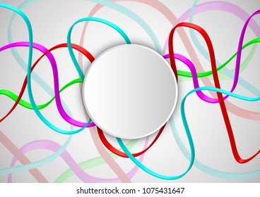 Abstract geometric design background with bright lines in 3d