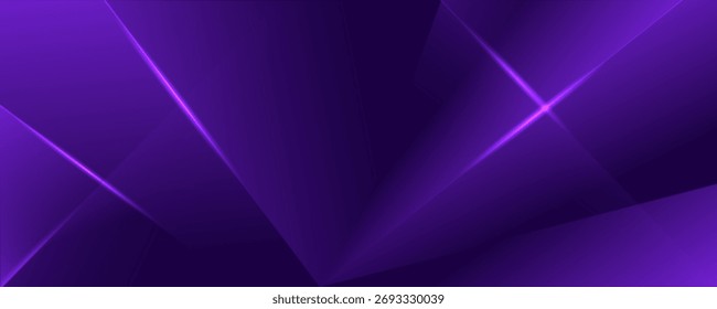 Fondo de diseño geométrico Abstractas. Púrpura degradado profundo con líneas de polígono brillantes y suaves transiciones de luz. Lujoso estilo futurista. Perfecto para el arte digital moderno, tema de tecnología.