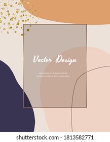 Abstract geometric design background with glitter confetti. 