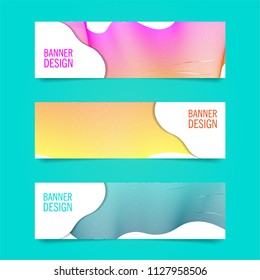 Abstract geometric design banner. Abstract gradient wave background design.