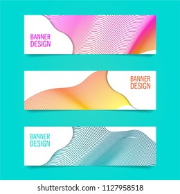 Abstract geometric design banner. Abstract gradient wave background design.