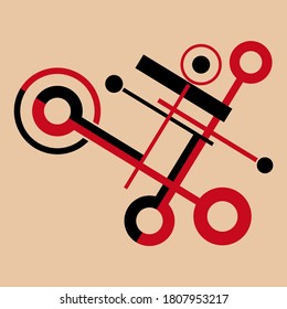 Abstract geometric design banner. Simplicity color poster with abstract shapes.