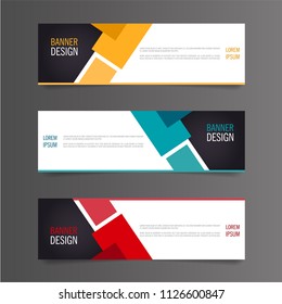 Abstract geometric design banner web template. Horizontal advertising banner.