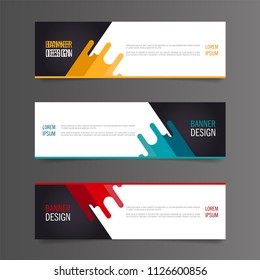 Abstract geometric design banner web template. Horizontal advertising banner.