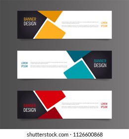 Abstract geometric design banner web template. Horizontal advertising banner.