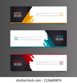 Abstract geometric design banner web template. Horizontal advertising banner.