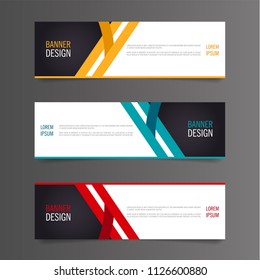 Abstract geometric design banner web template. Horizontal advertising banner.
