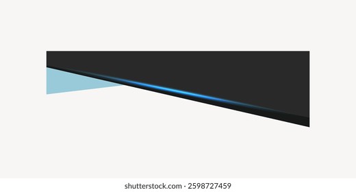 Abstract geometric design with black and blue shapes. Modern abstract art with sleek lines. Geometric shapes create a minimalist abstract look. Minimal shape vector.