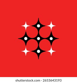 Diseño geométrico Abstractas de Formas blancas y rojas negras con transparencia