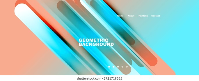Abstractas diseño geométrico. Los Gradientes azules y naranjas crean capas dinámicas. Los Elementos de texto presentan información de Cartera. Estética moderna y limpia.