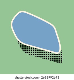 Diseño geométrico Abstractas con forma azul sobre fondo verde. El arte moderno, la forma abstracta y el patrón geométrico crean una imagen única. Abstractas, geométrico, moderno. Doodle elemento Vector.