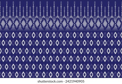 Abstract geometric design. Blue and white. Design fabric, scarves, wrapping paper, wallpaper, rugs, pillows, curtains. African, American.