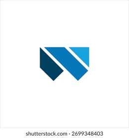 Design geométrico abstrato com paleta de cores azul e branco em um fundo branco limpo