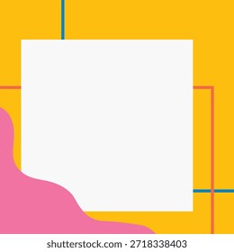 Diseño geométrico Abstractas con colores llamativos Líneas intersecantes amarillas, rosadas y azules Las Formas geométricas crean un Vector de recursos de diseño de fondo vibrante y abstracto.