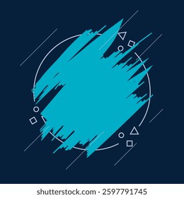 Abstract geometric design, brush for modern text box, graphic element