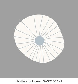 Abstract geometric design with a central circle and radiating lines. Minimalist style with a neutral color palette. Geometric shapes create a modern abstract look. Graphic element vector.