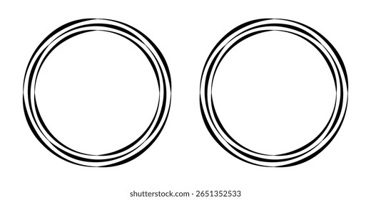 Abstract geometric design in circle shape with spiral lines. Radial rotating shape. Set of circular spiral lines forming a swirling vortex symbol.