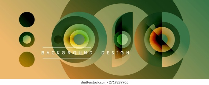 Abstract geometric design. Circles overlap creating layered effect. Beige, green hues dominate composition. Modern visual element.