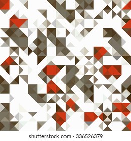 Abstract geometric design with colored triangles - vector seamless pattern
