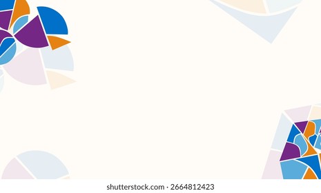 abstract geometric design with colorful shapes arranged in a modern pattern on a light background for decoration or graphic projects