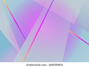 Abstract geometric design. Colorful stripes on light blue background.
